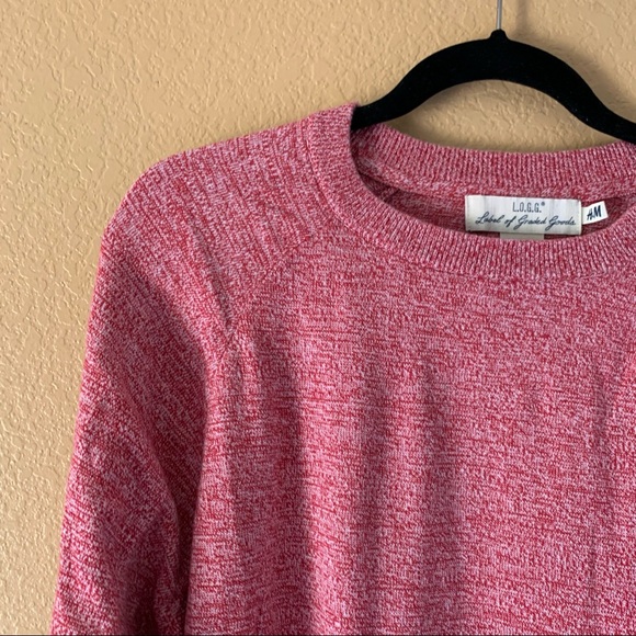 H&M Men's Red Marbled Fitted Sweater - Size Large - Picture 2 of 7